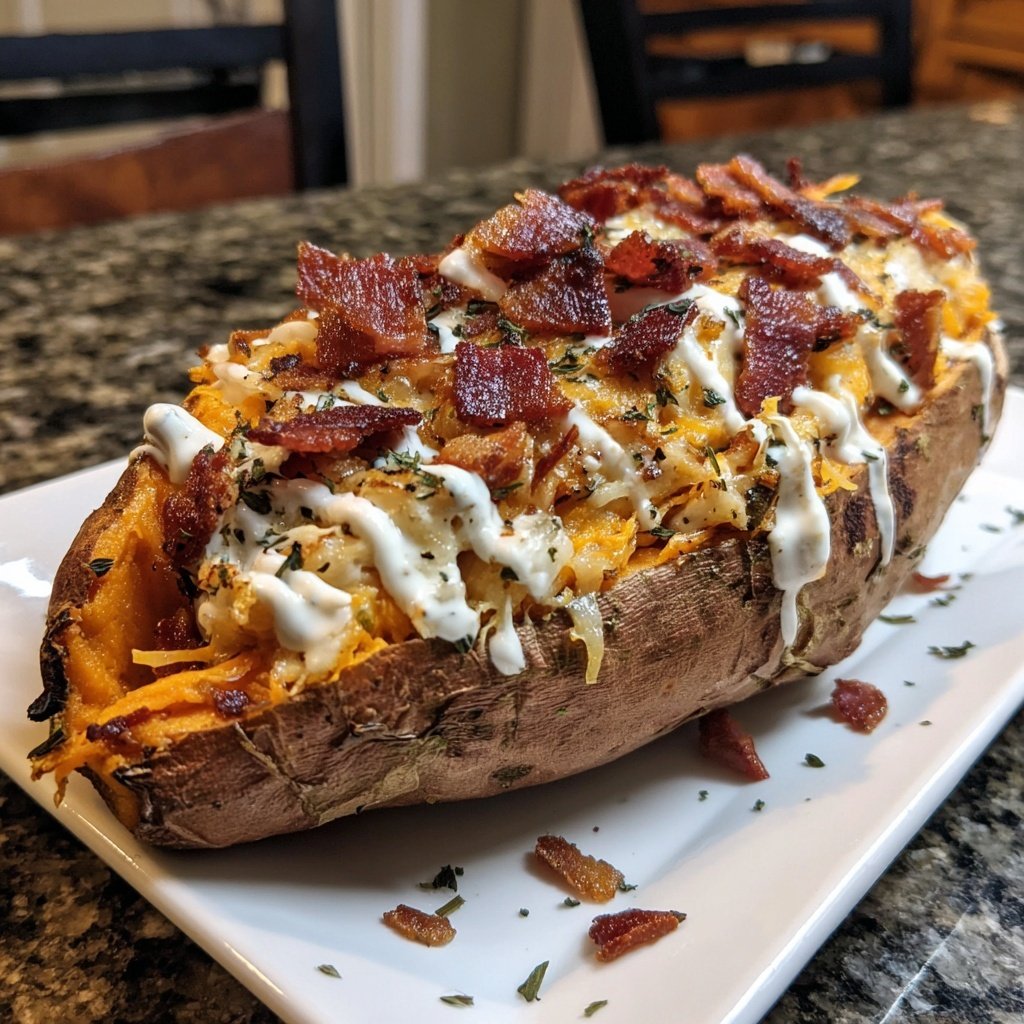 Chicken Bacon Ranch Sweet Potato