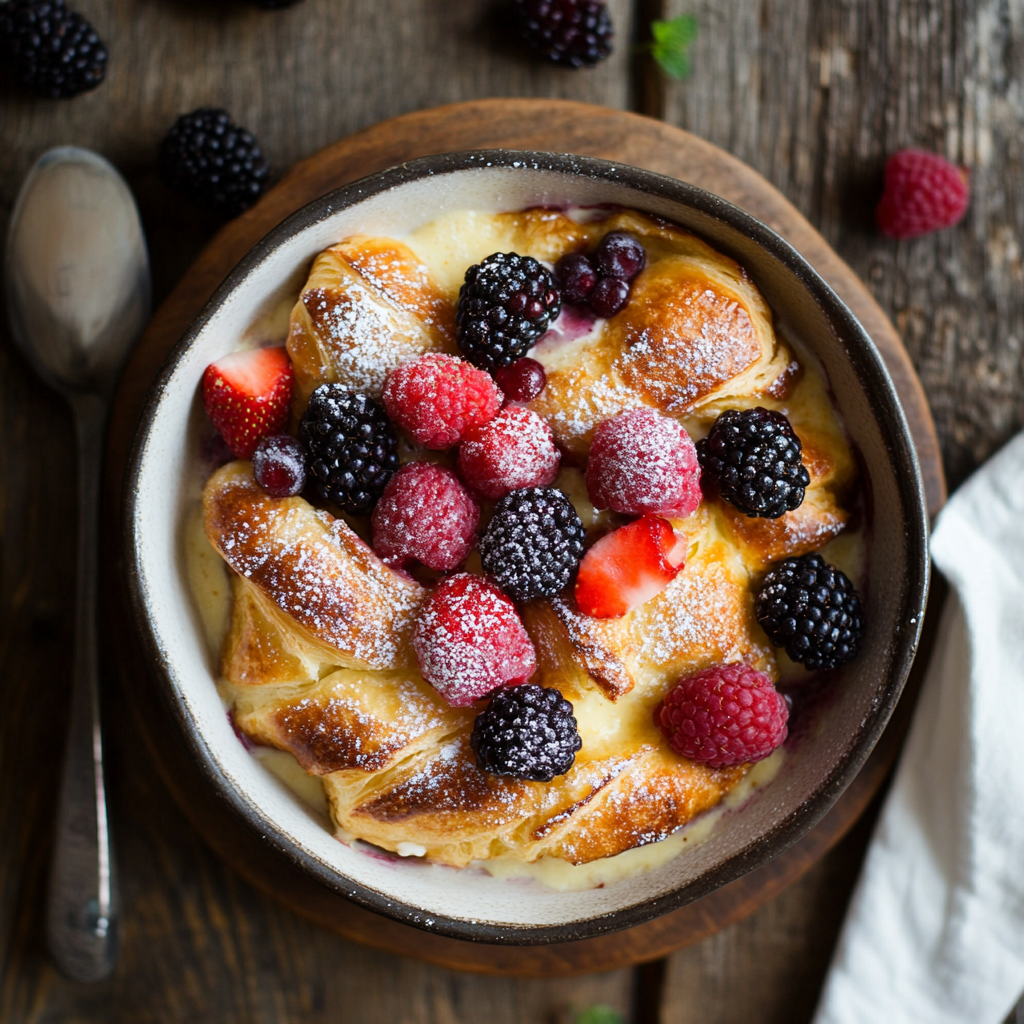 Berry Cream Cheese Croissant French Toast Bake