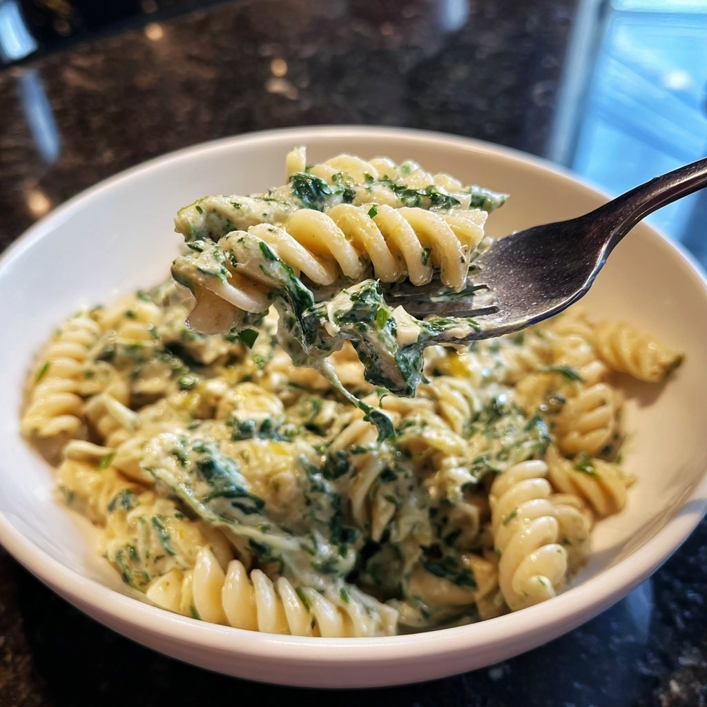 Creamy Spinach Sunflower Pasta