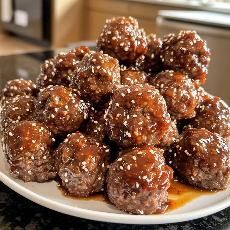 Korean BBQ Meatballs with Spicy Mayo Dip