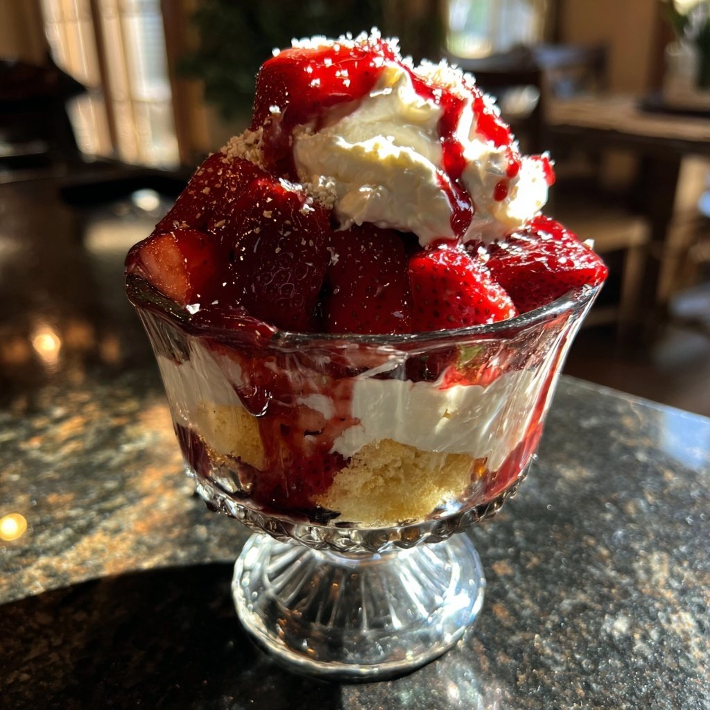 Quick Strawberry Shortcake Sundae