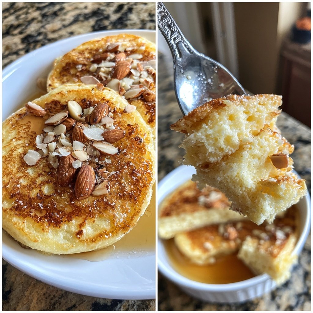 Almond Ricotta Pancakes with Honey Drizzle​