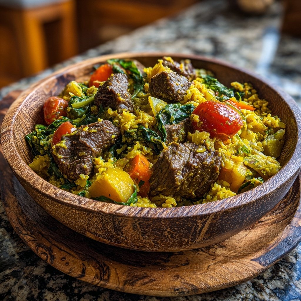 Curried Goat and Rice Medley