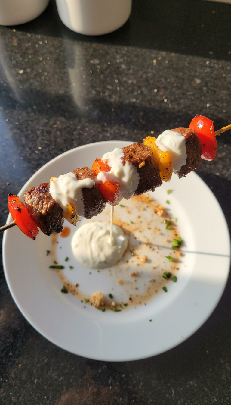 Beef Kebab with Yogurt Aioli