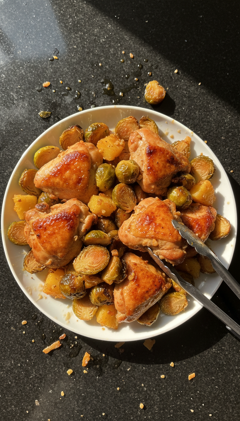 Pineapple and Brussels Sprout Chicken