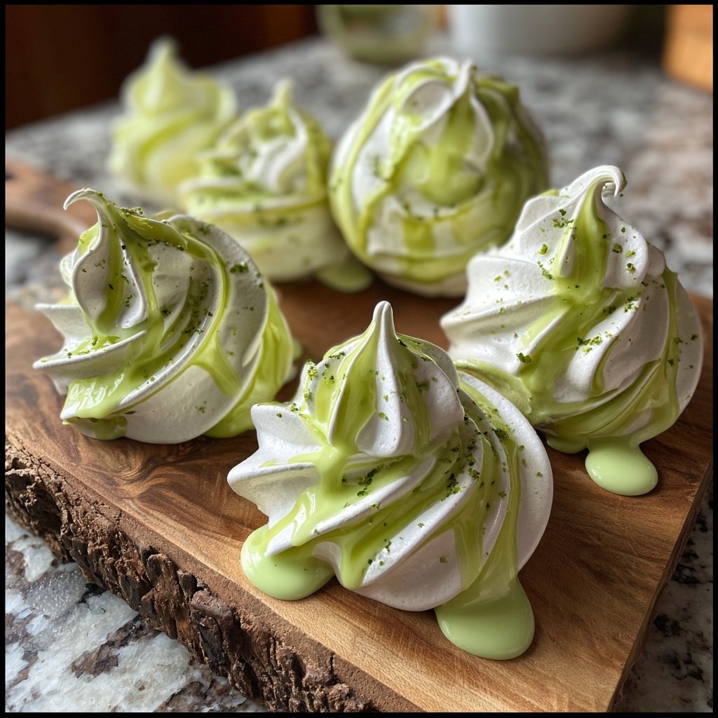 Basil and Lime Meringue Cookies