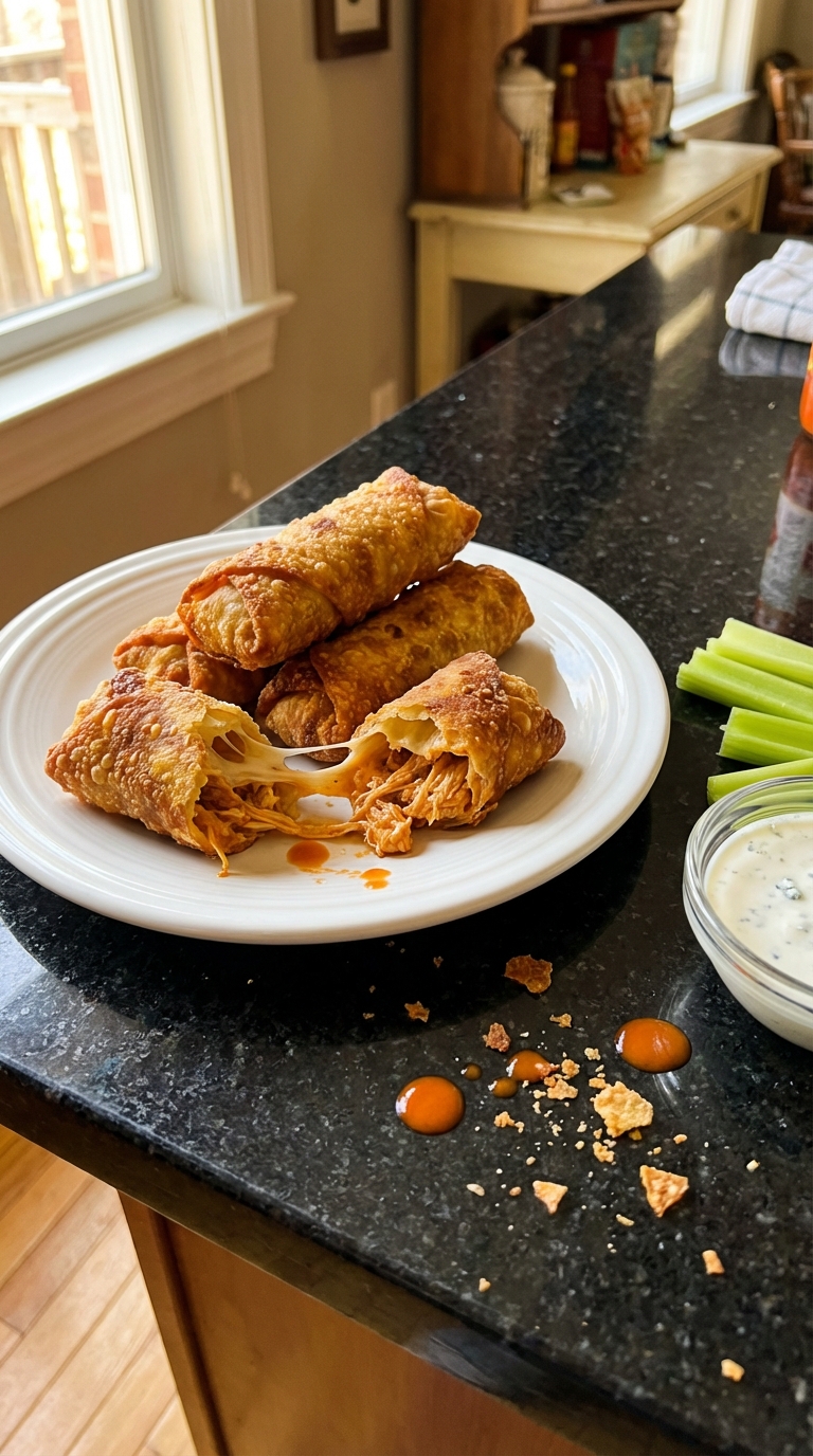 Gourmet Buffalo Chicken Egg Rolls