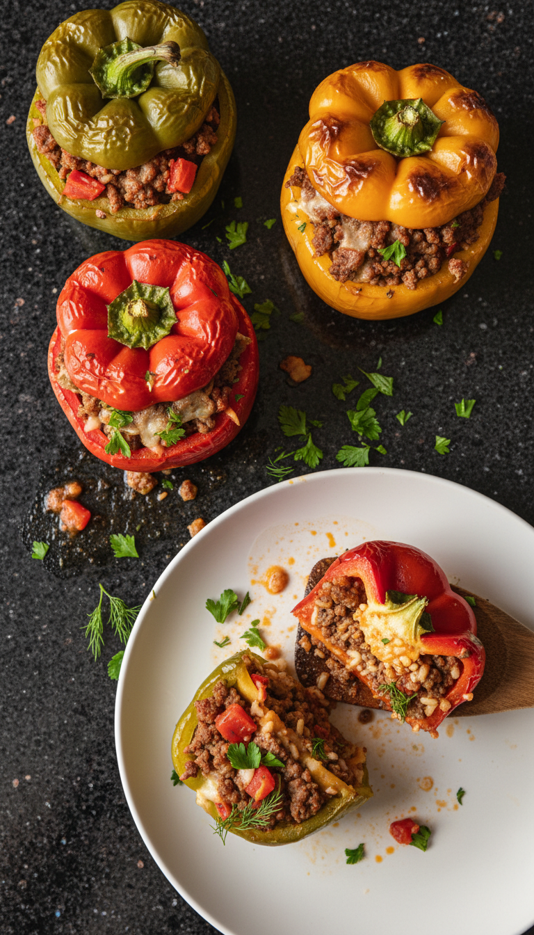 Mediterranean Beef Stuffed Peppers