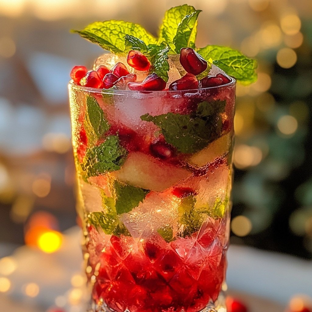 Festive Winter Pomegranate Mojito