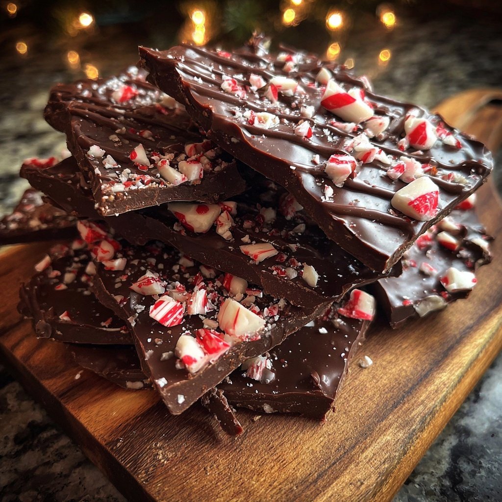 Dark Chocolate Peppermint Bark Brittle