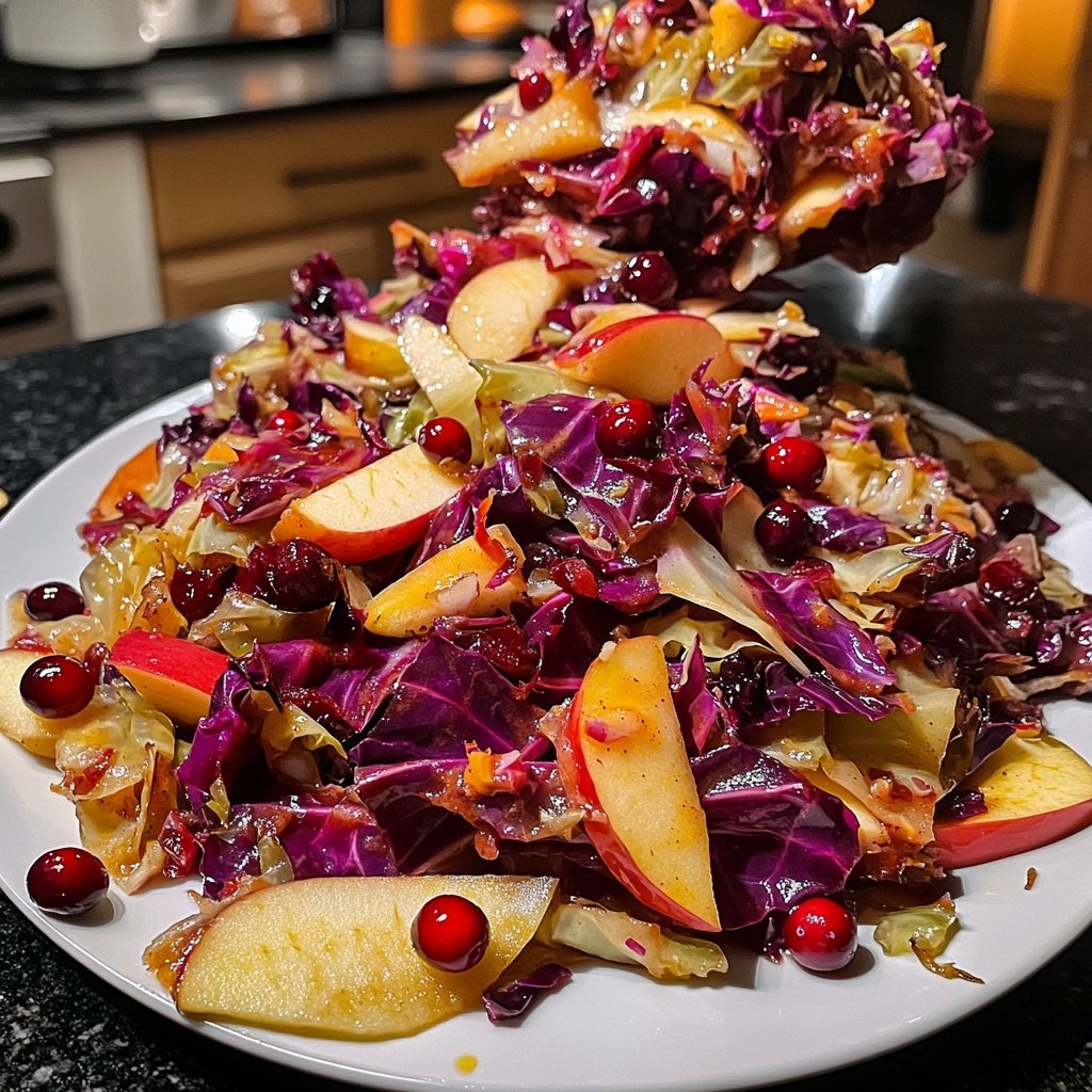 Spiced Red Cabbage with Apples and Cranberries